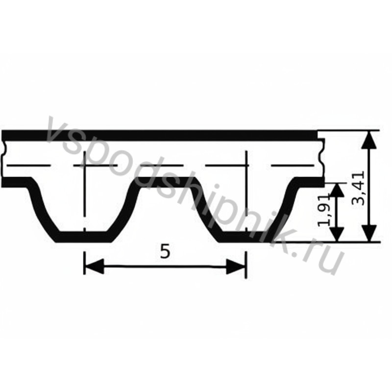 Ремень STD 1090 S5M ширина 9 мм CSHBELT 360