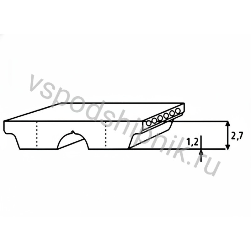 Ремень зубчатый AT5 710 (W=8) Megadyne 360