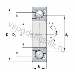 Подшипник шариковый 7206-B-XL-MP FAG