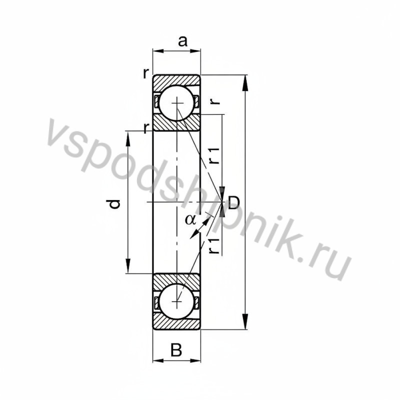 Подшипник шариковый B71908-E-T-P4S FAG 360