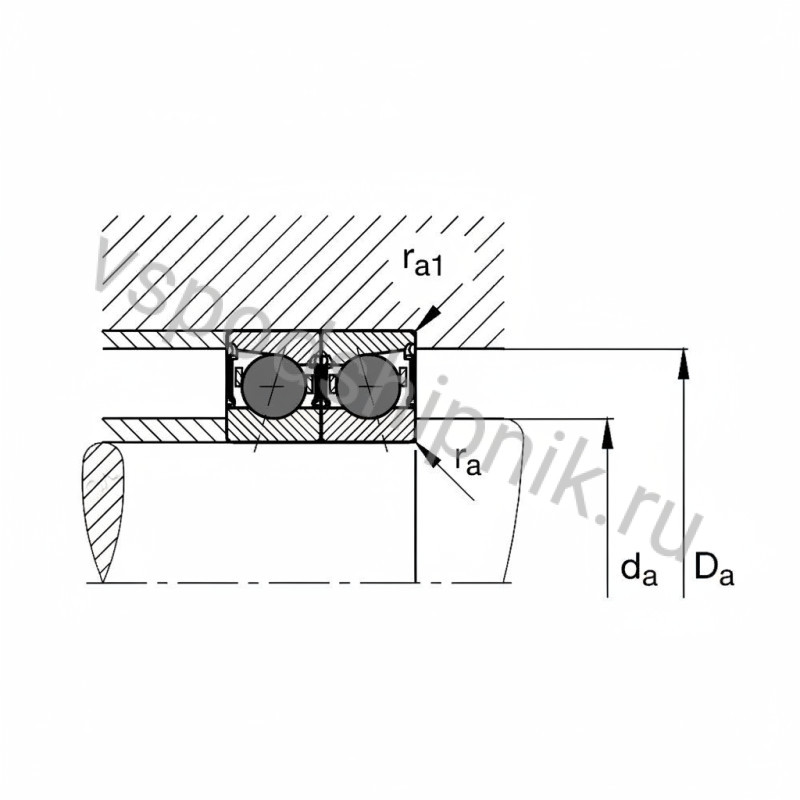 Подшипник шариковый HCB7206-E-2RSD-T-P4S INA 360
