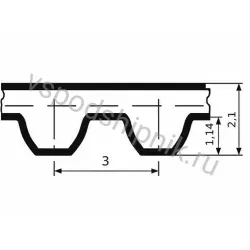 Ремень STD 1500 S3M ширина 6 мм CSHBELT