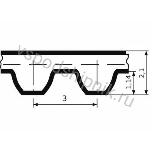 Ремень STD 1500 S3M ширина 6 мм CSHBELT