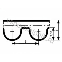 Ремень HTD 1120 8M ширина 20 мм CSHBELT