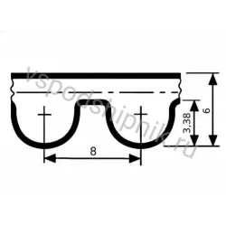 Ремень HTD 1120 8M ширина 20 мм CSHBELT