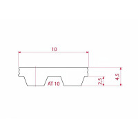 Ремень зубчатый AT10 (открытый) (W=32) Sati