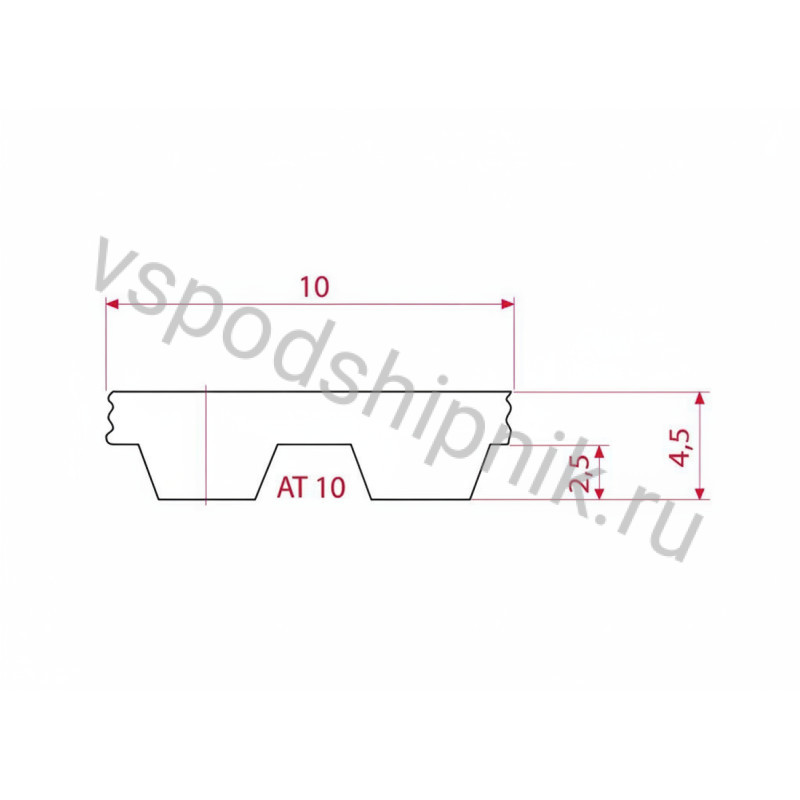 Ремень зубчатый AT10 (открытый) (W=25) Sati 360