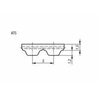 Ремень зубчатый AT5 (открытый) (W=25) Sati