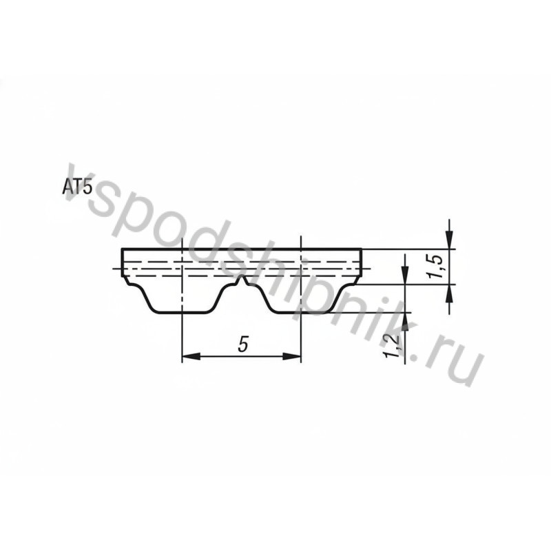 Ремень зубчатый AT5 (открытый) (W=25) Sati 360
