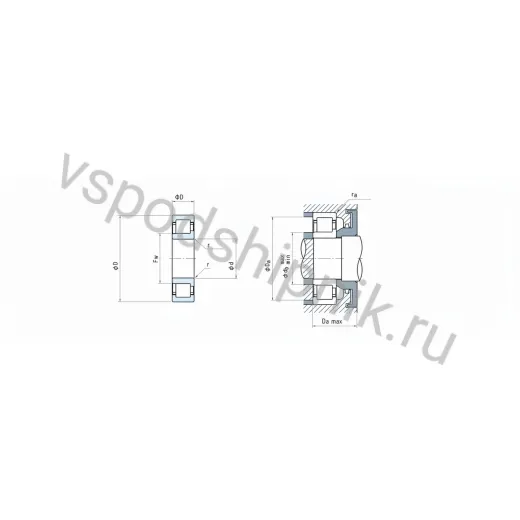 Подшипник роликовый NJ308ET NSK