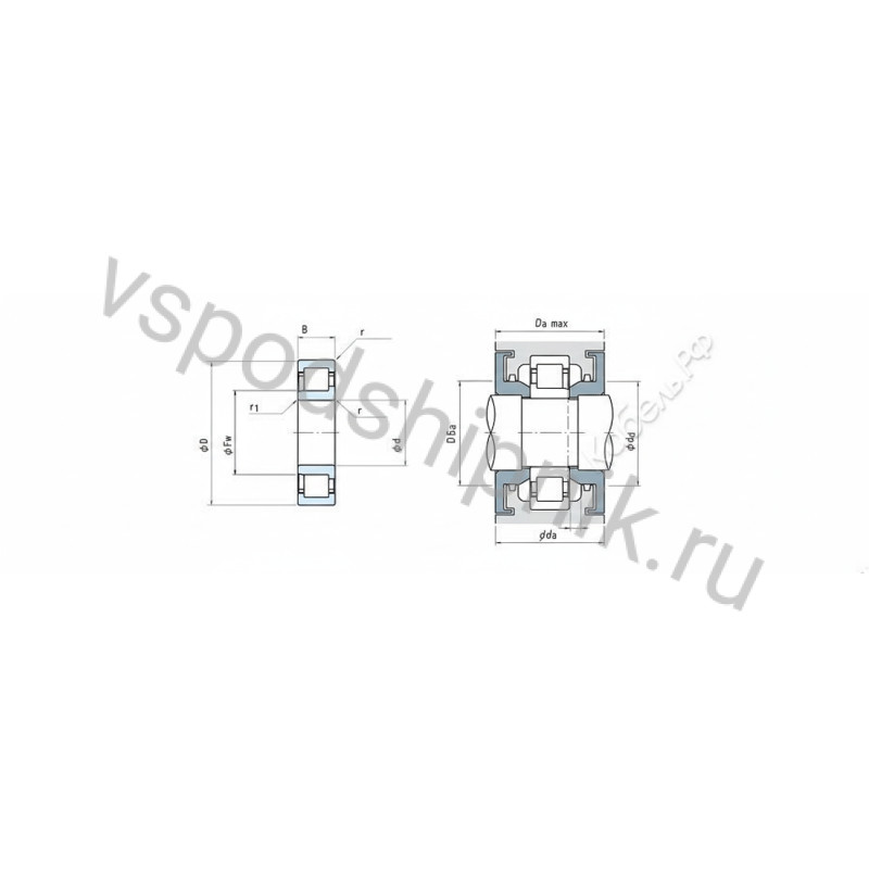 Подшипник роликовый NJ308ET NSK 360