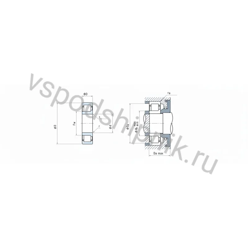 Подшипник роликовый NJ308ET NSK 360