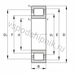 Подшипник роликовый NJ312-E-XL-TVP2 FAG