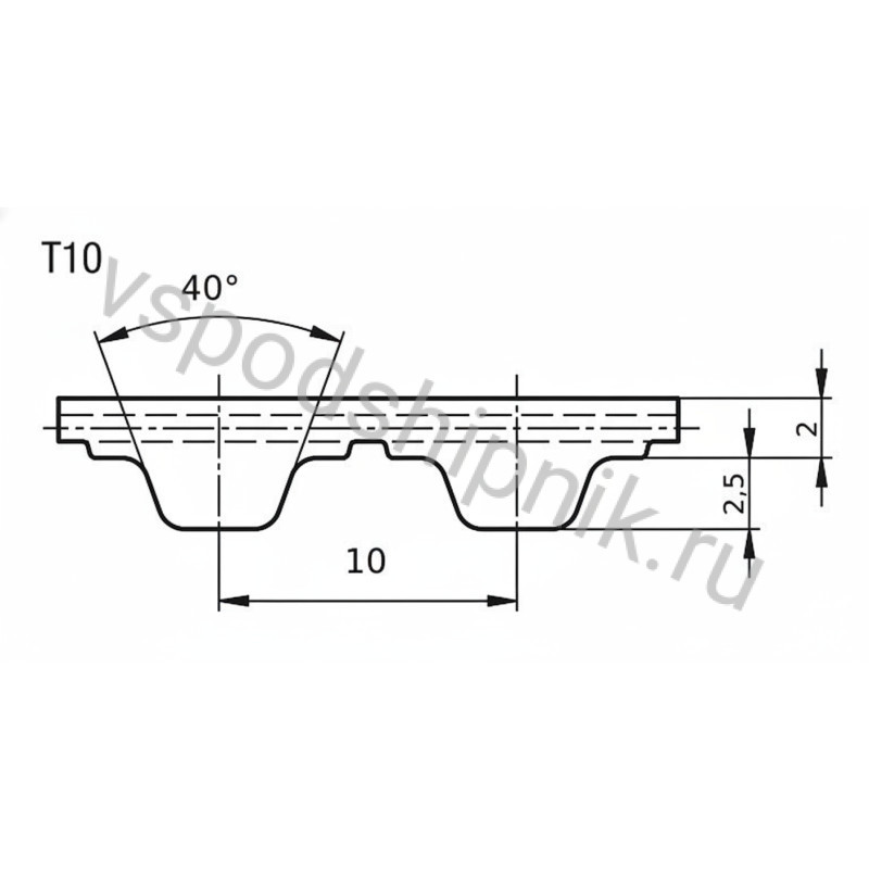 Ремень 100 T10 CSHBELT 360