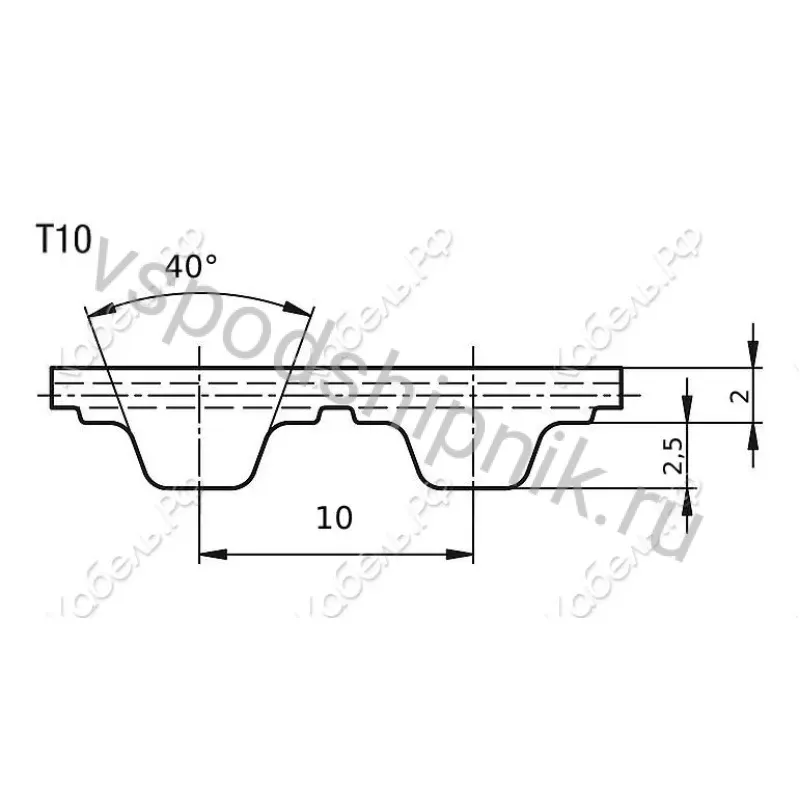 Ремень 75 T10 CSHBELT 360
