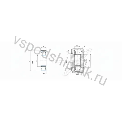 Подшипник роликовый NU308ET NSK