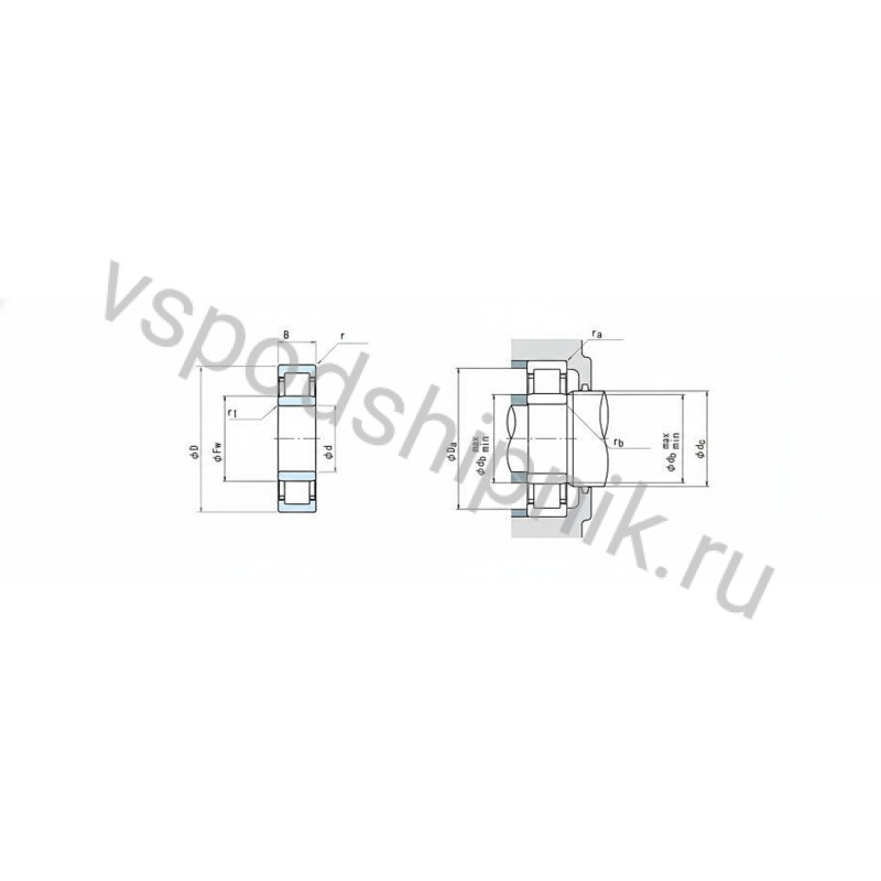 Подшипник роликовый NU308ET NSK 360
