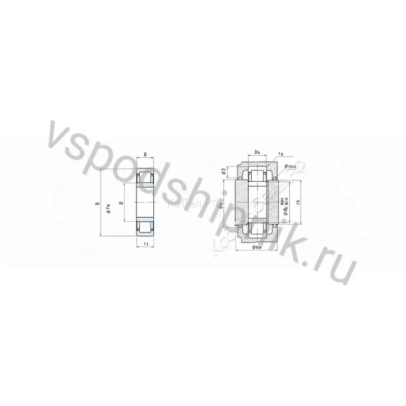Подшипник роликовый NU308ET NSK 360