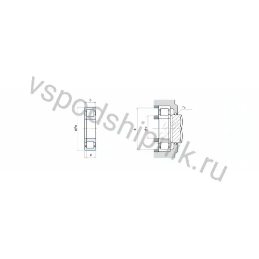 Подшипник роликовый NUP2208ET NSK