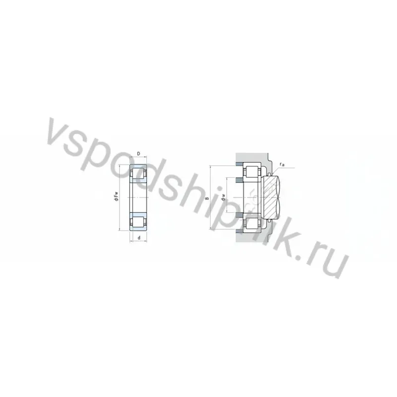 Подшипник роликовый NUP2208ET NSK 360