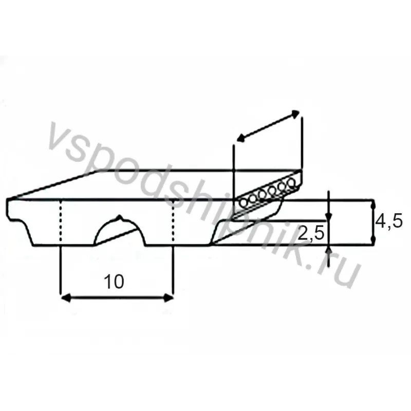 Ремень зубчатый полиуретановый AT10 1360 (W=10) Megadyne 360
