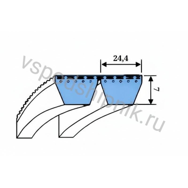 Ремень клиновой многоручьевой 2R 11M 825 Mitsuboshi 360