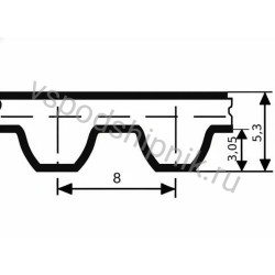 Ремень STD 1120 S8M ширина 20 мм CSHBELT