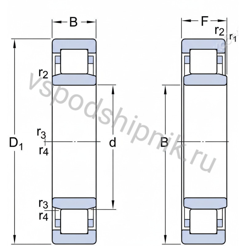 Подшипник роликовый NU 2308 ECJ/C3 SKF 360