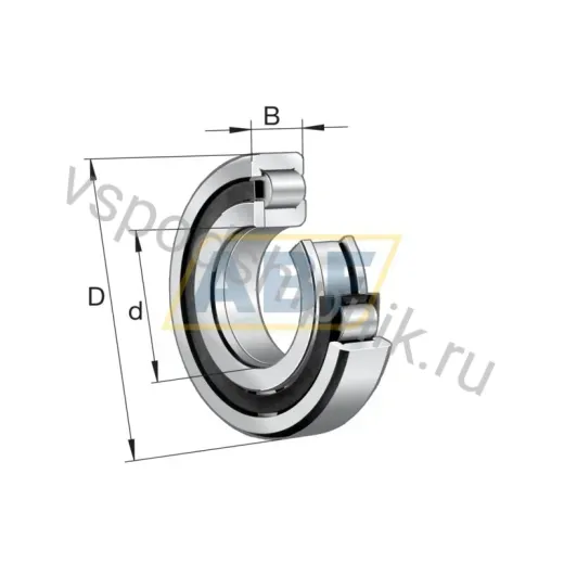 Подшипник роликовый цилиндрический однорядный NUP205E.M1 FAG 25×52×15 мм