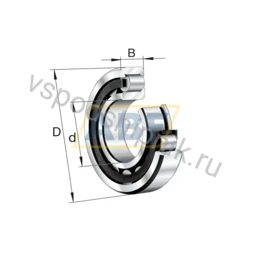 Подшипник роликовый цилиндрический однорядный NJ208E.TVP2.C4 FAG 40×80×18 мм