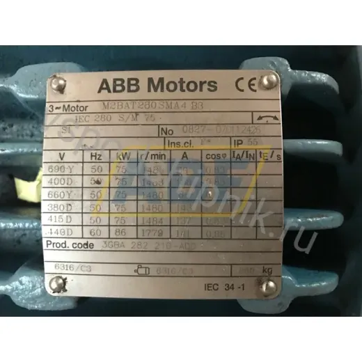 Электродвигатель 3GBA282210-ADD ABB, 75 кВт