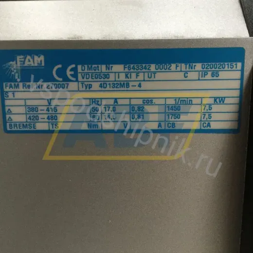Электродвигатель 4D132MB-4 FAM Motoren, 7,5 кВт