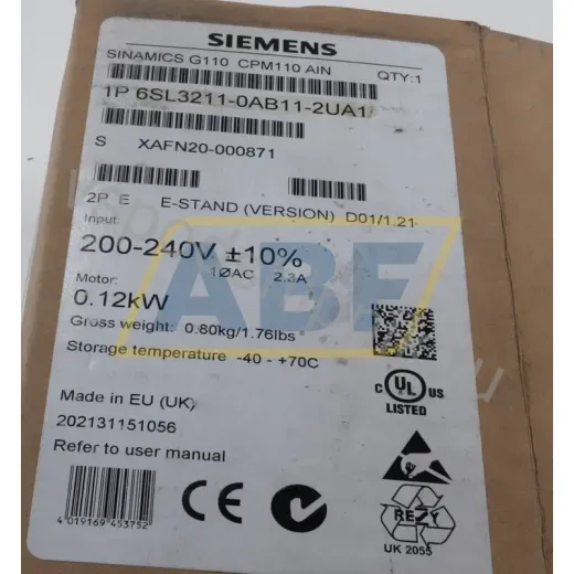 Привод / преобразователь 6SL3211-0AB11-2UA1 Siemens