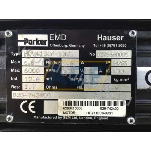 Комплектующие для электропривода HDY115C6-88S1 Hauser