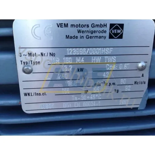 Электродвигатель K11R160M4B3 VEM, 13 кВт