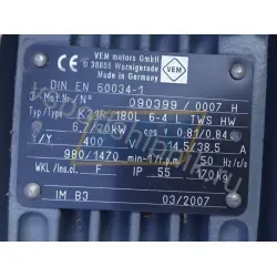 Электродвигатель K21R180L6-4B3 VEM, 20 кВт