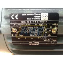 Электродвигатель K21R90L8-4LB3 VEM, 1 кВт
