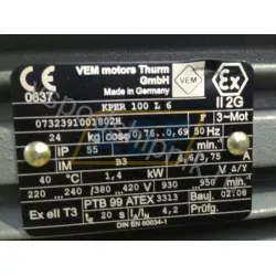 Электродвигатель KPER100L6EEB3 VEM, 1,4 кВт