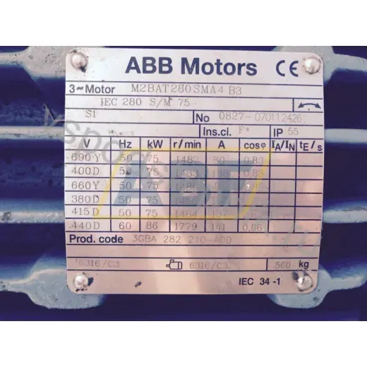 Электродвигатель 3GBA282210-BDD ABB, 75 кВт