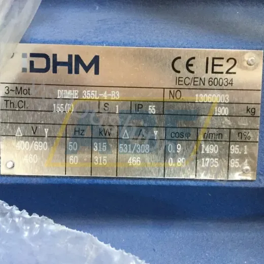 Электродвигатель DHMHE355L4B3 DHM, 315 кВт