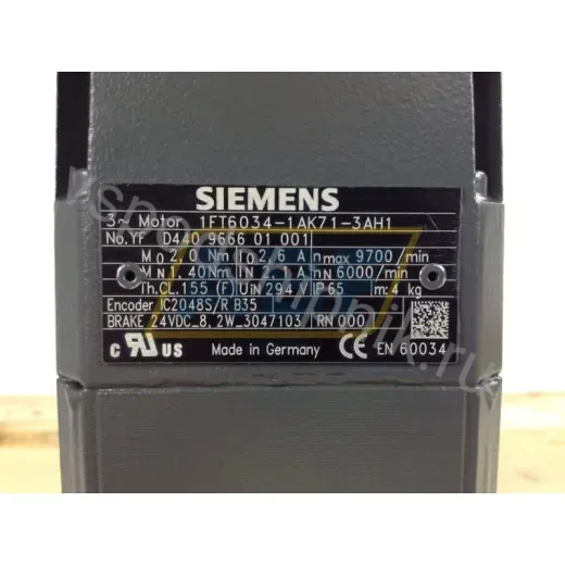 Электродвигатель 1FT6034-1AK71-3AH1 Siemens
