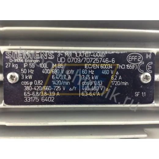 Электродвигатель 1LA7107-4AA61 Siemens, 3 кВт