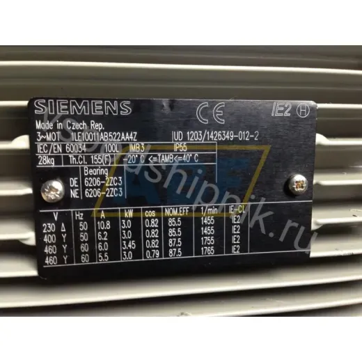 Электродвигатель 1LE1001-1AB52-2AA4-Z Siemens, 3 кВт