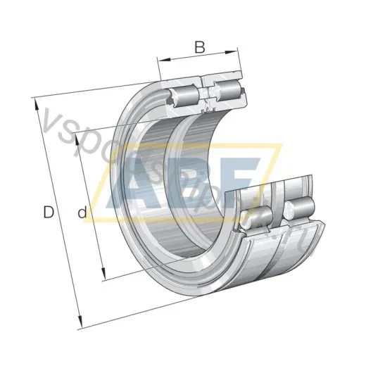 Подшипник роликовый цилиндрический двухрядный SL04-140PPX INA 140×200×80 мм