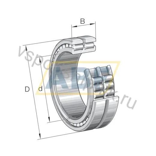Подшипник роликовый цилиндрический двухрядный SL024932-A-C3 INA