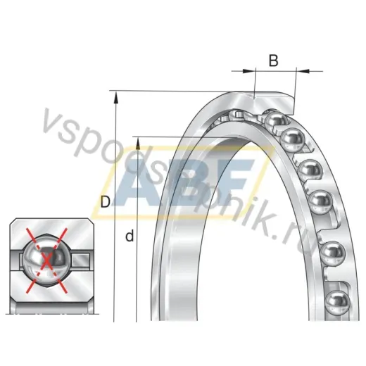 Подшипник шариковый с четырёхточечным контактом CSXA035-VK-HLE-MRS INA