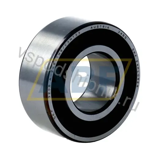 Подшипник шариковый радиально-упорный двухрядный 3206A-2RS1TN9/C3MT33 SKF 30×62×23.8 мм