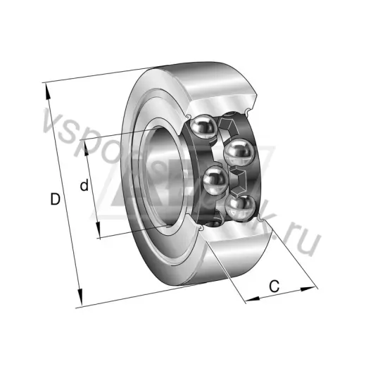 Ролик опорный LR5206-X-IS1-2Z-TVH-XL INA