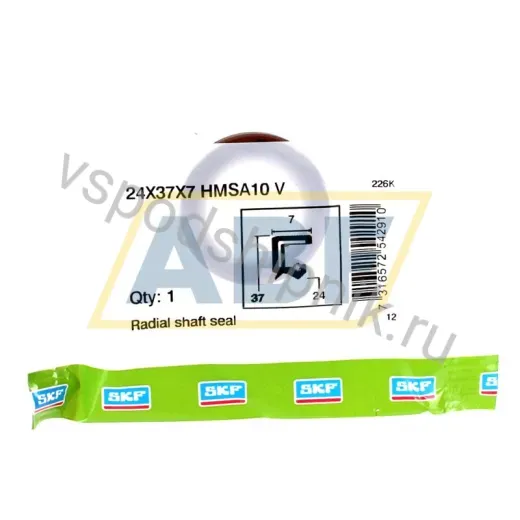 Манжета резиновая двухкромочная с пружиной 24X37X7HMSA10V SKF