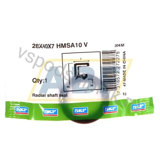 Манжета резиновая двухкромочная с пружиной 28X40X7HMSA10V SKF